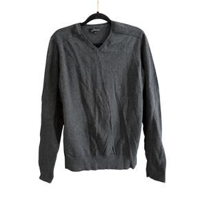 Marc Anthony Men's Gray Black V-Neck Cashmere Blend Sweater Size Large L
